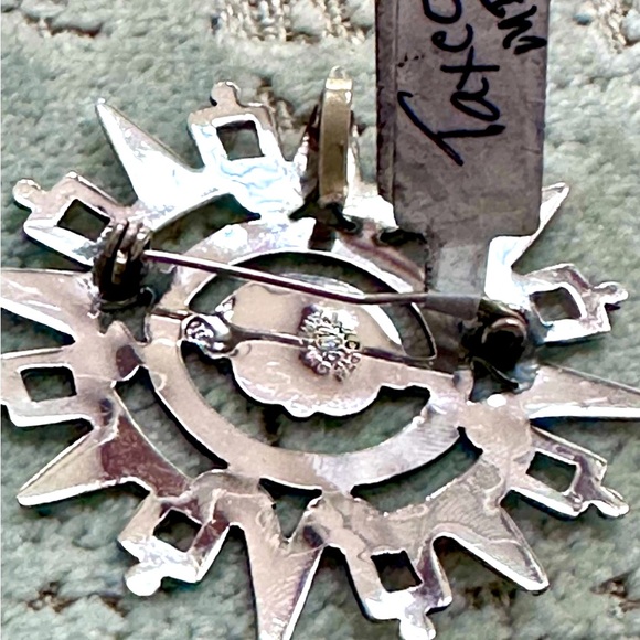 Vintage 925 Sterling silver Taxco Mexico Aztec sun circle pendant/brooch EUC - Picture 5 of 7